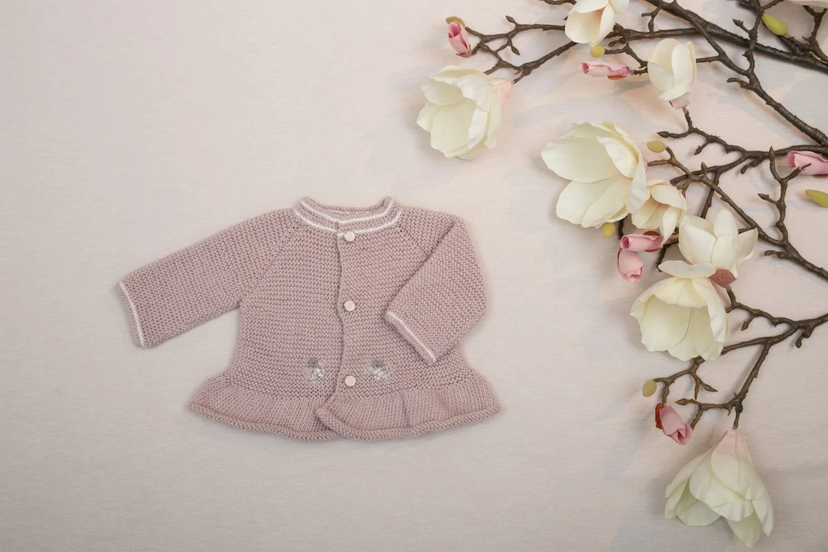 Magnolia Eteği Volanlı Ceket Gül Kurusu Nakışlı