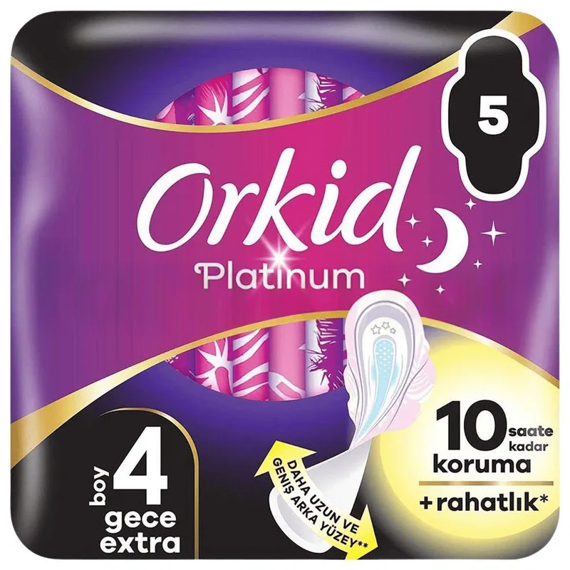 Orkid Platinum Gece Extra Hijyenik Ped 5'li