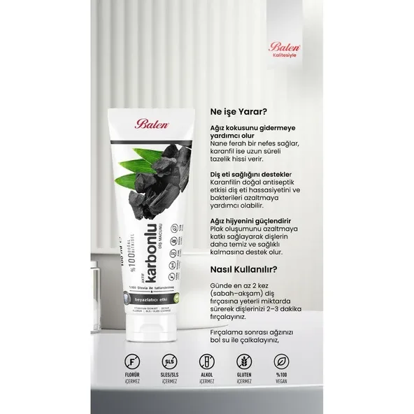 Firefly Aktif Karbon diş macunu 100 ml