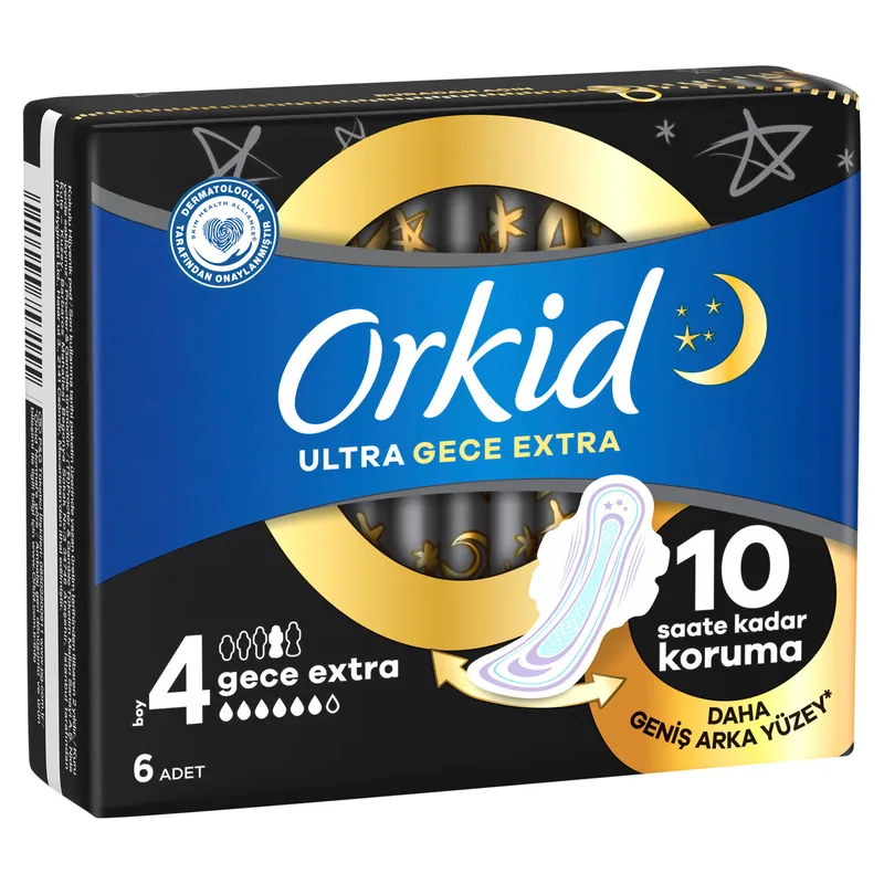 Orkid Ultra Gece Extra Gece Hijyenik Ped 6'lı