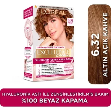 L'Oréal Excellence 6,32 Altın Açık Kahve