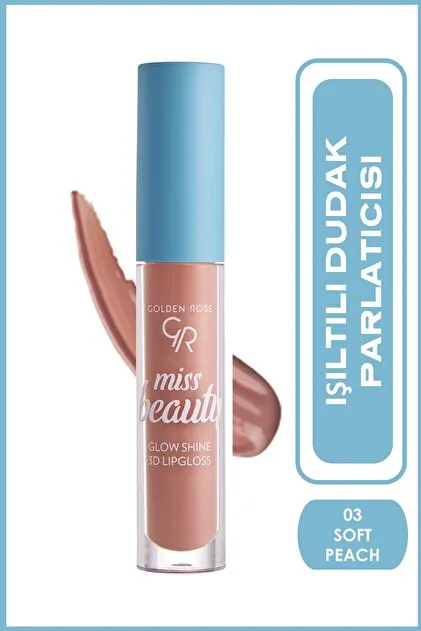 GR Miss Beauty Glow Shine 3D Lipgloss No: 03 Soft Peach