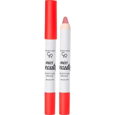 GR Miss Beauty Velvety Kiss Lips No:08 Cool Pink Ruj Kalemi