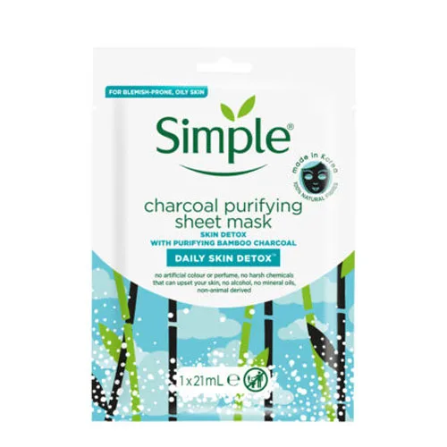 Simple Charcoal Purifying Sheet Mask 21 ml