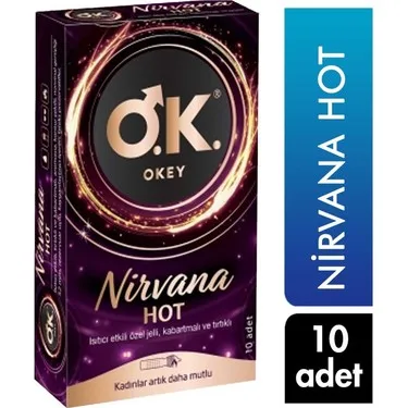 Okey Nirvana Hot 10 Adet Isıtıcı Etkili Erkek Prezervatifi