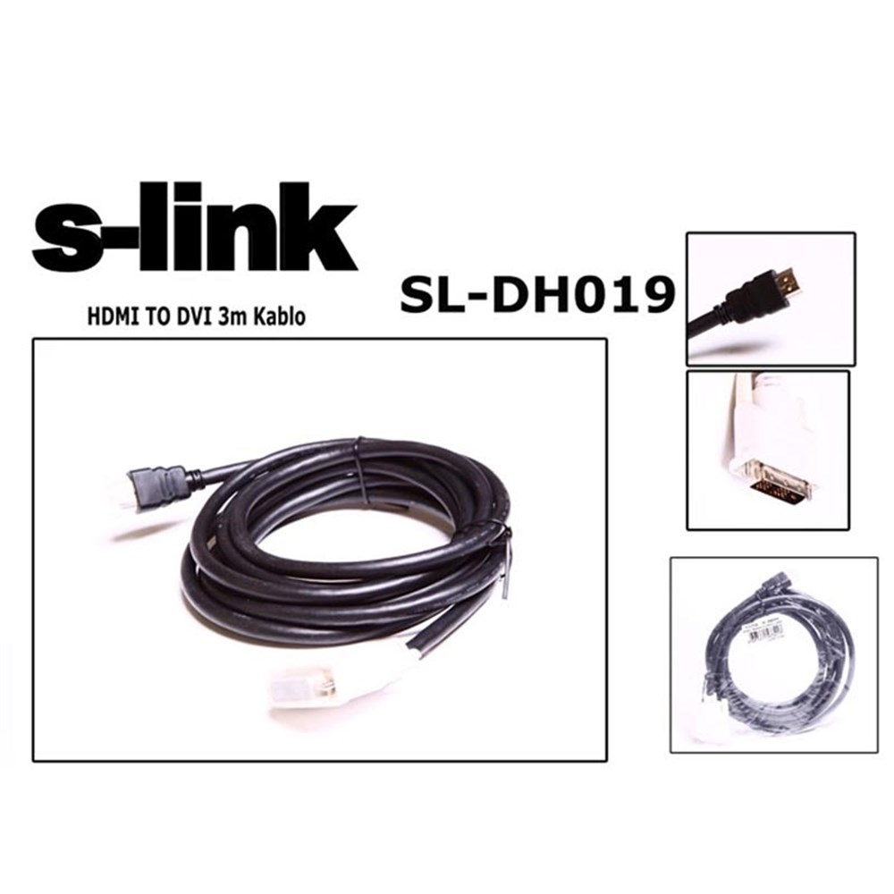 S-link SL-DH019 HDMI TO DVI 3m Kablo