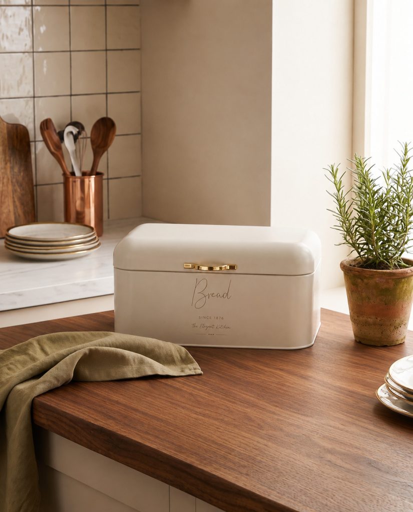 Elegant Kitchen Metal Breadbox