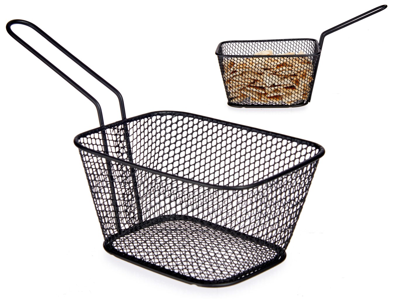Kinvara Basket with Handle IN Matt Black Steel