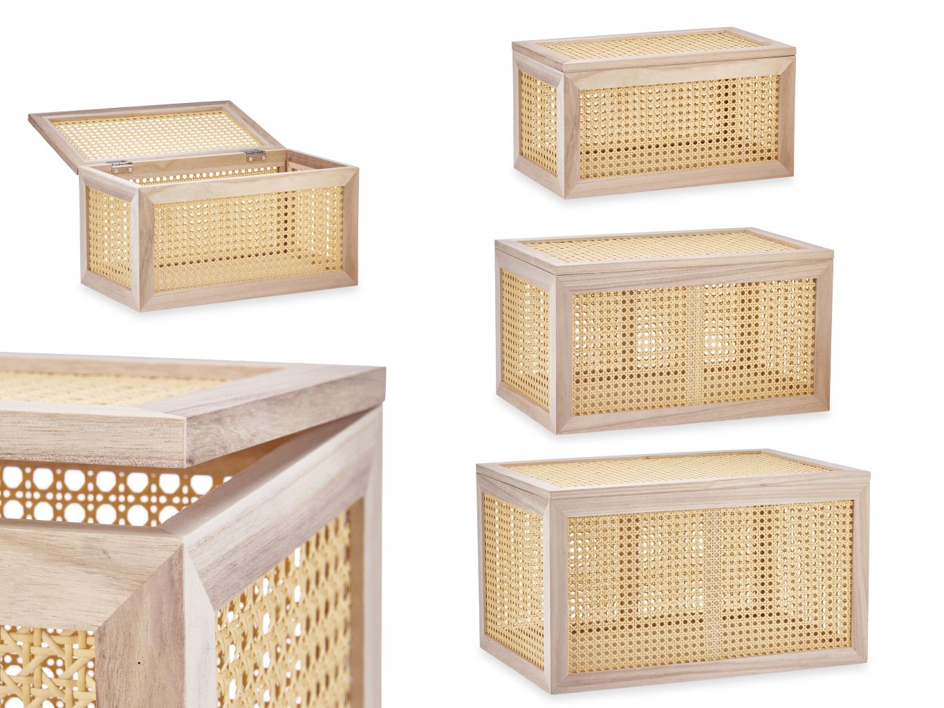 Giftdecor Malasia Set 3 Rattan Trunks