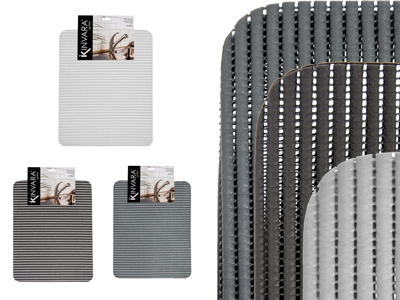Kinvara Anti-Slip Mat Set 3 Pcs Colors 32X40CM
