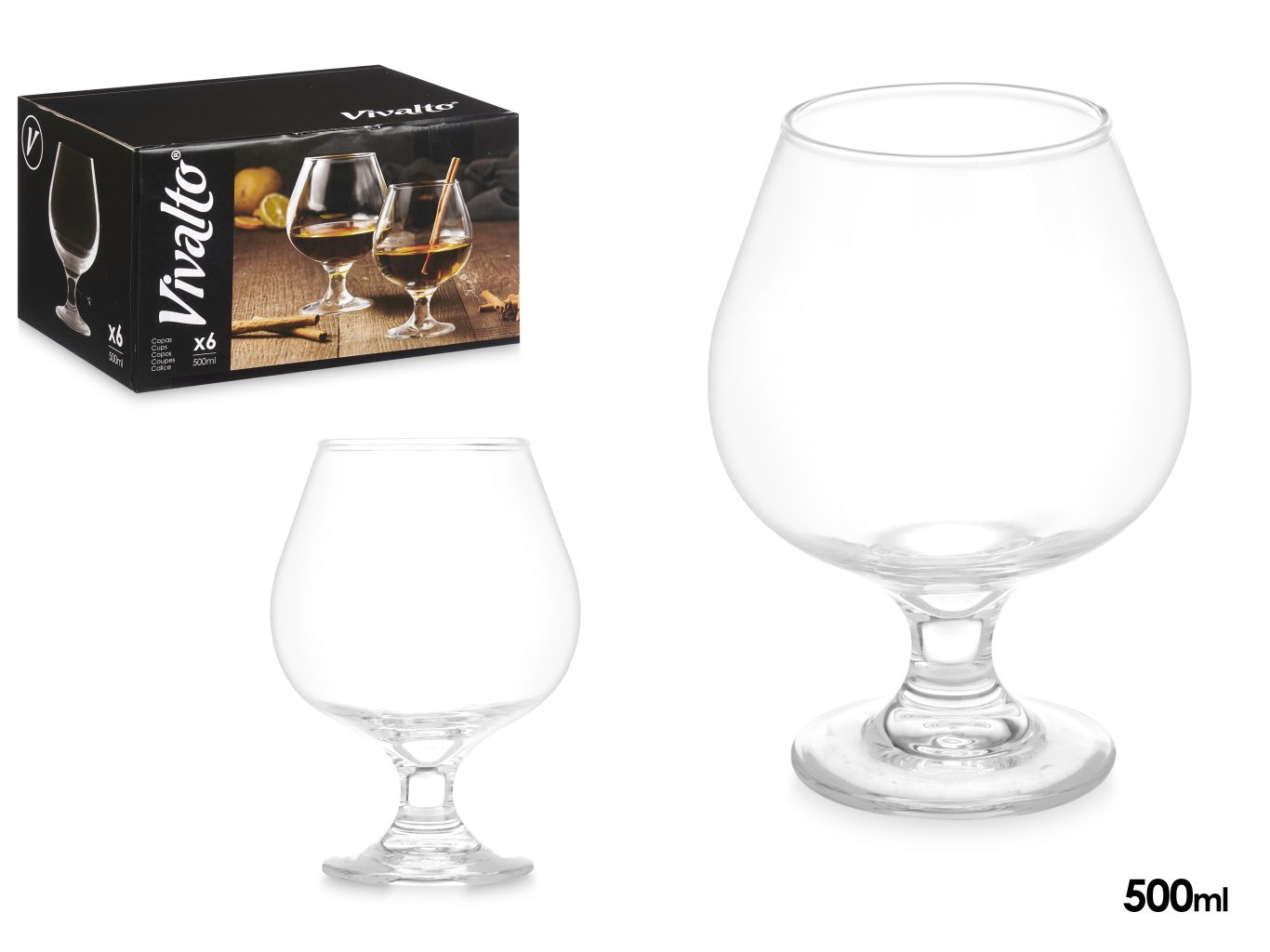 Vivalto 500ml 6lı Likör Kadeh Set