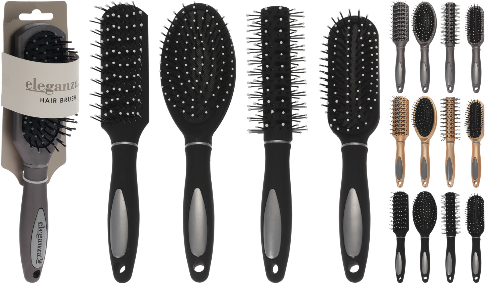 Charm Hairbrush 24cm 3ASS Color