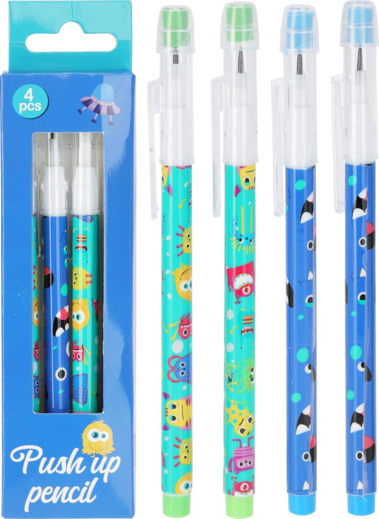 Push Pencils with Eraser 4PCS