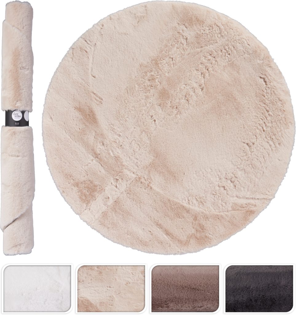 RUG 120X120CM Faux Fur 3ASS