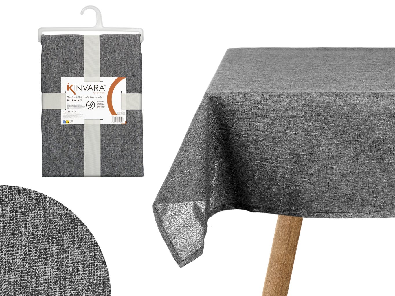 Giftdecor MASA Örtüsü 140X240CM Dark Grey