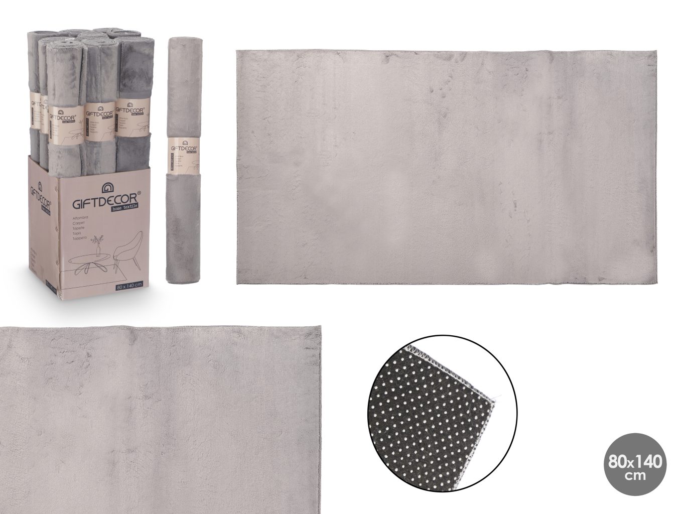 Giftdecor Soft RUG Dark Grey 80X140CM