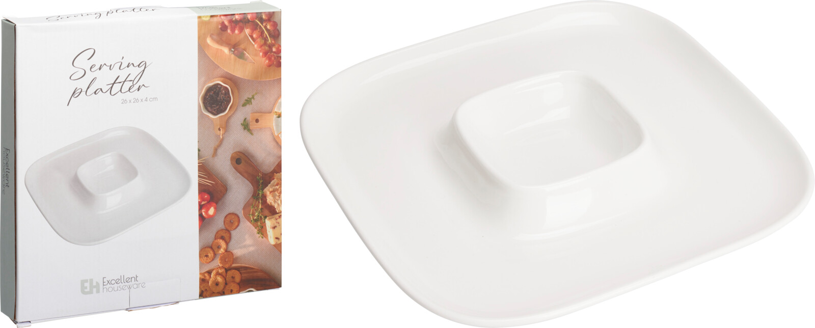 Snack Plate Porcelain 26X26CM
