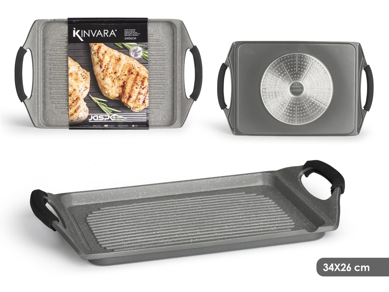 Kinvara Gray Granit Roaster 34X26CM Induction
