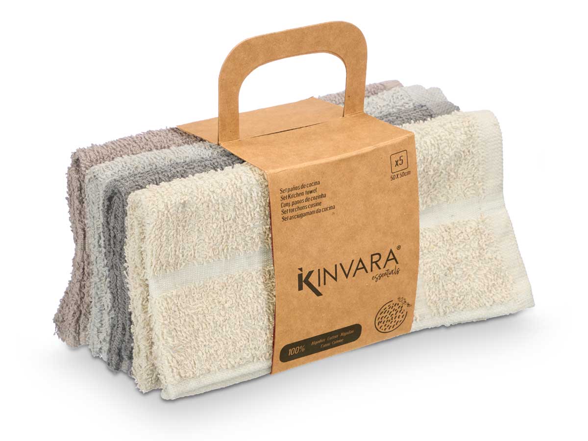 Giftdecor 5li 50X50CM Grey Mutfak Havlu Takımı