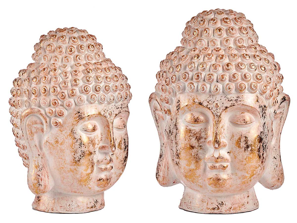Giftdecor Big White and Gold Buddha Head