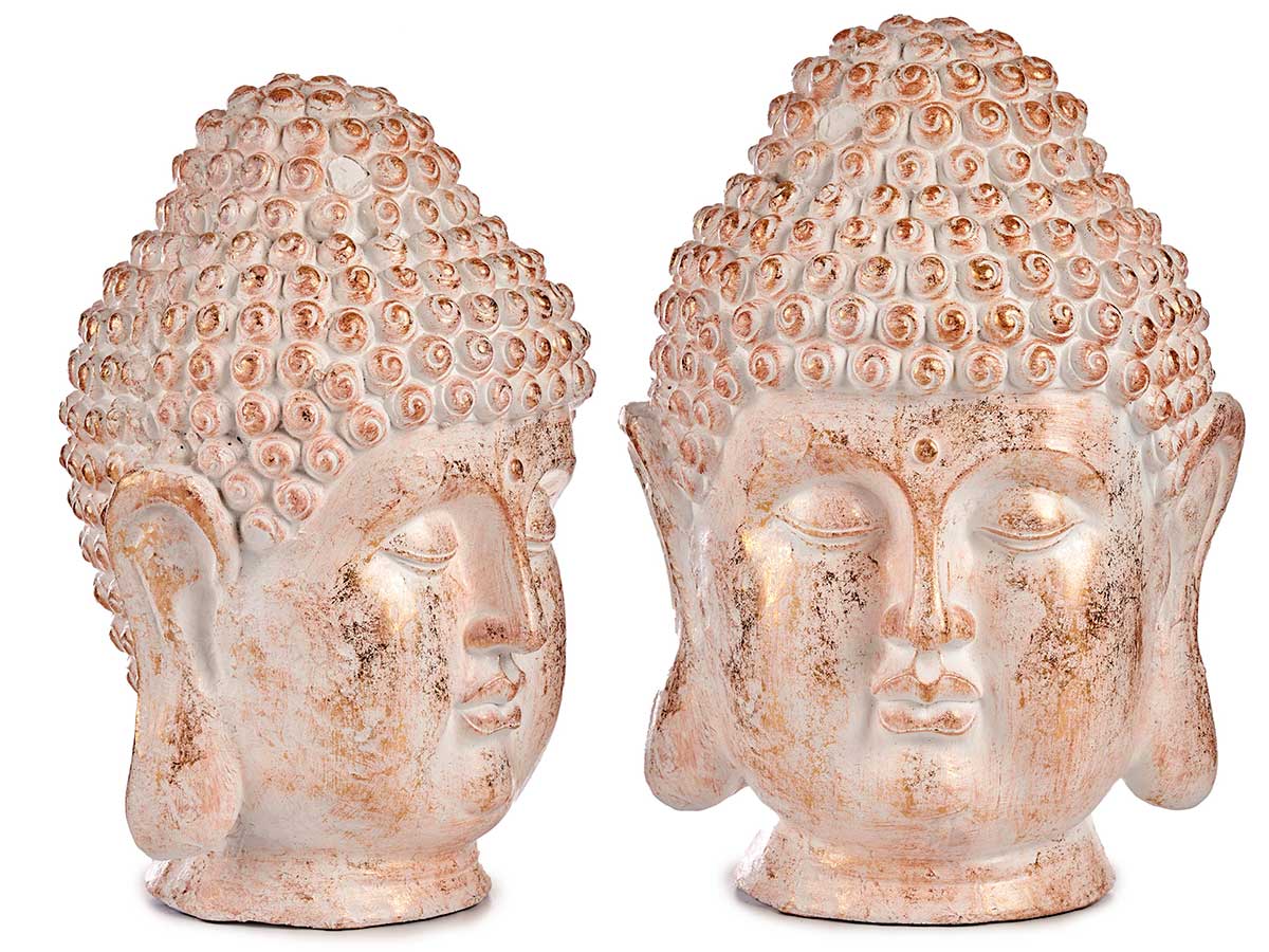 Giftdecor Small White and Gold Buddha Head