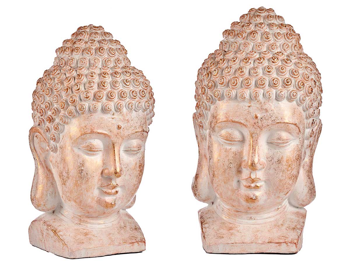 Giftdecor Medium White and Gold Buddha Head