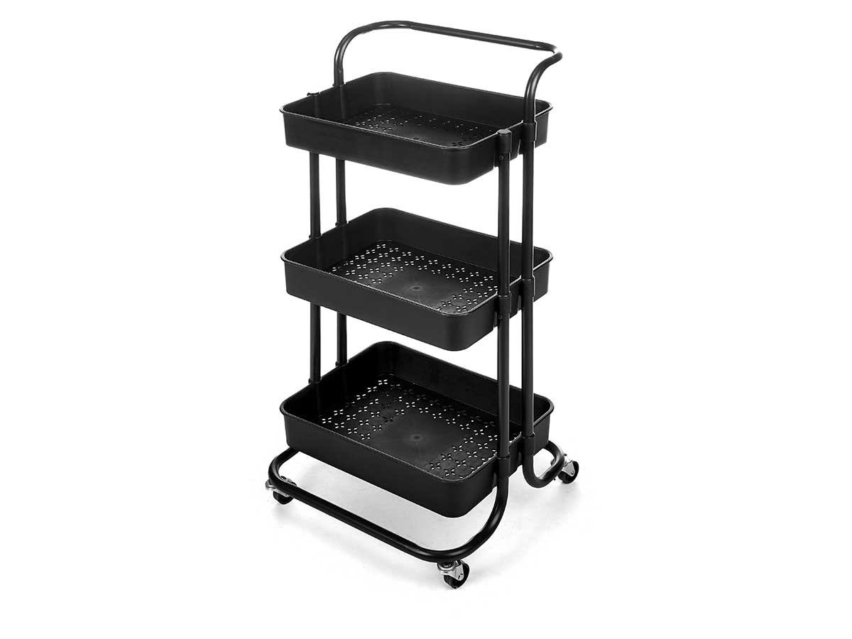 Kinvara Black Organiser Trolley 3 Levels