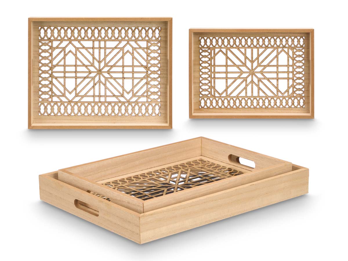 Giftdecor Set 2 Rectangular Trays Prism