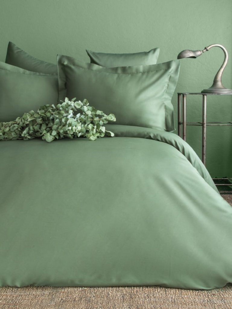 Simply Forest Green Pamuk Saten Nevresim TAKıMı Çift Kişilik
