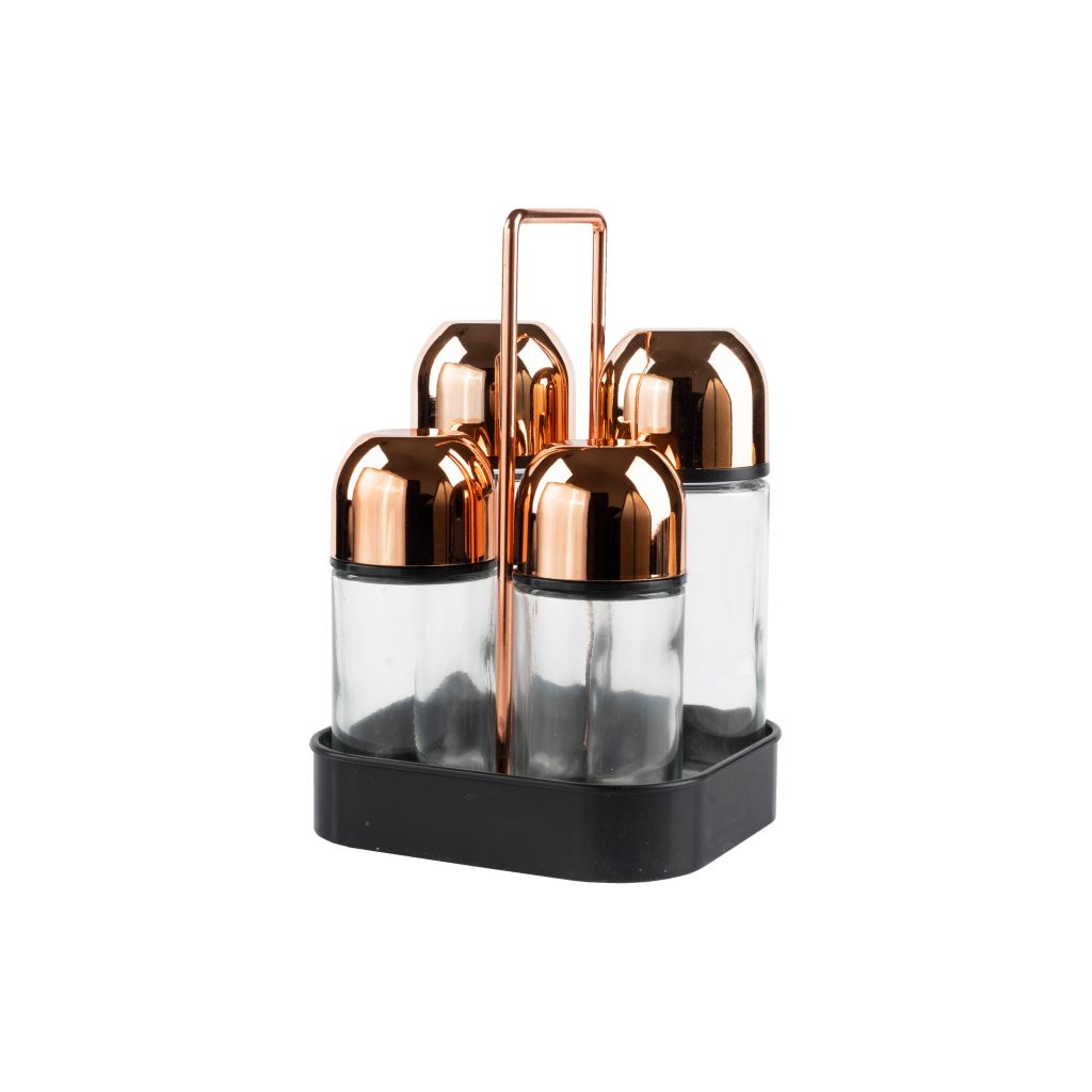 Renoir Vien OVSP Set Yağlık Sirkelik Tuzluk Biberlik Seti Rosegold