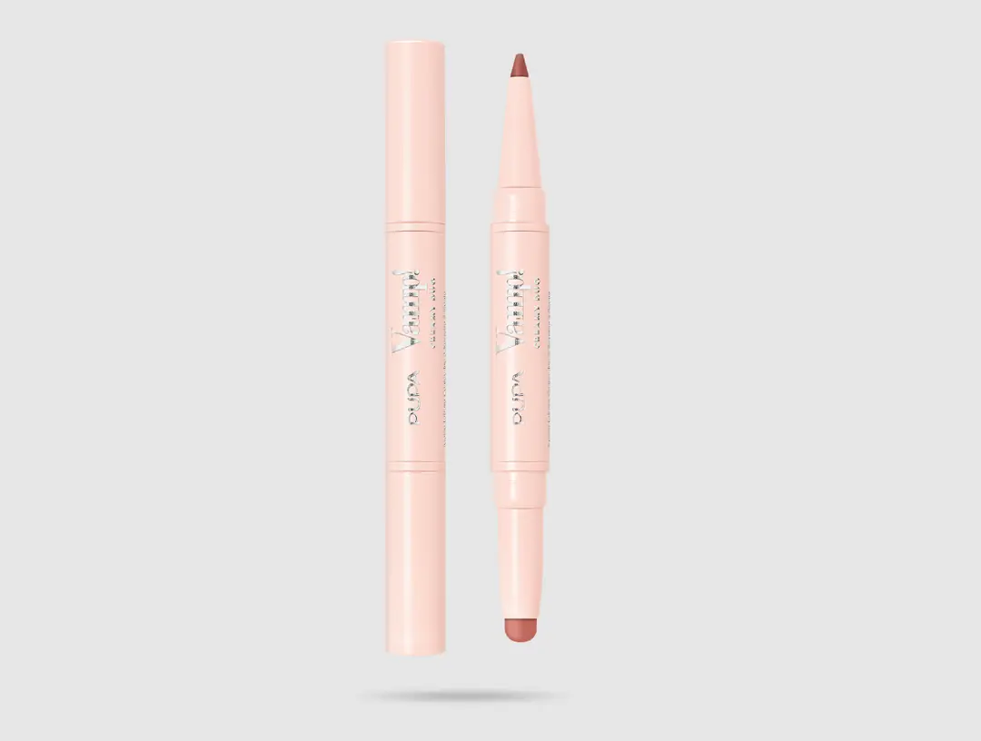 Vamp! Creamy Duo Lip Contouring Pencil & Shiny Lipstick 007 Peach Nude