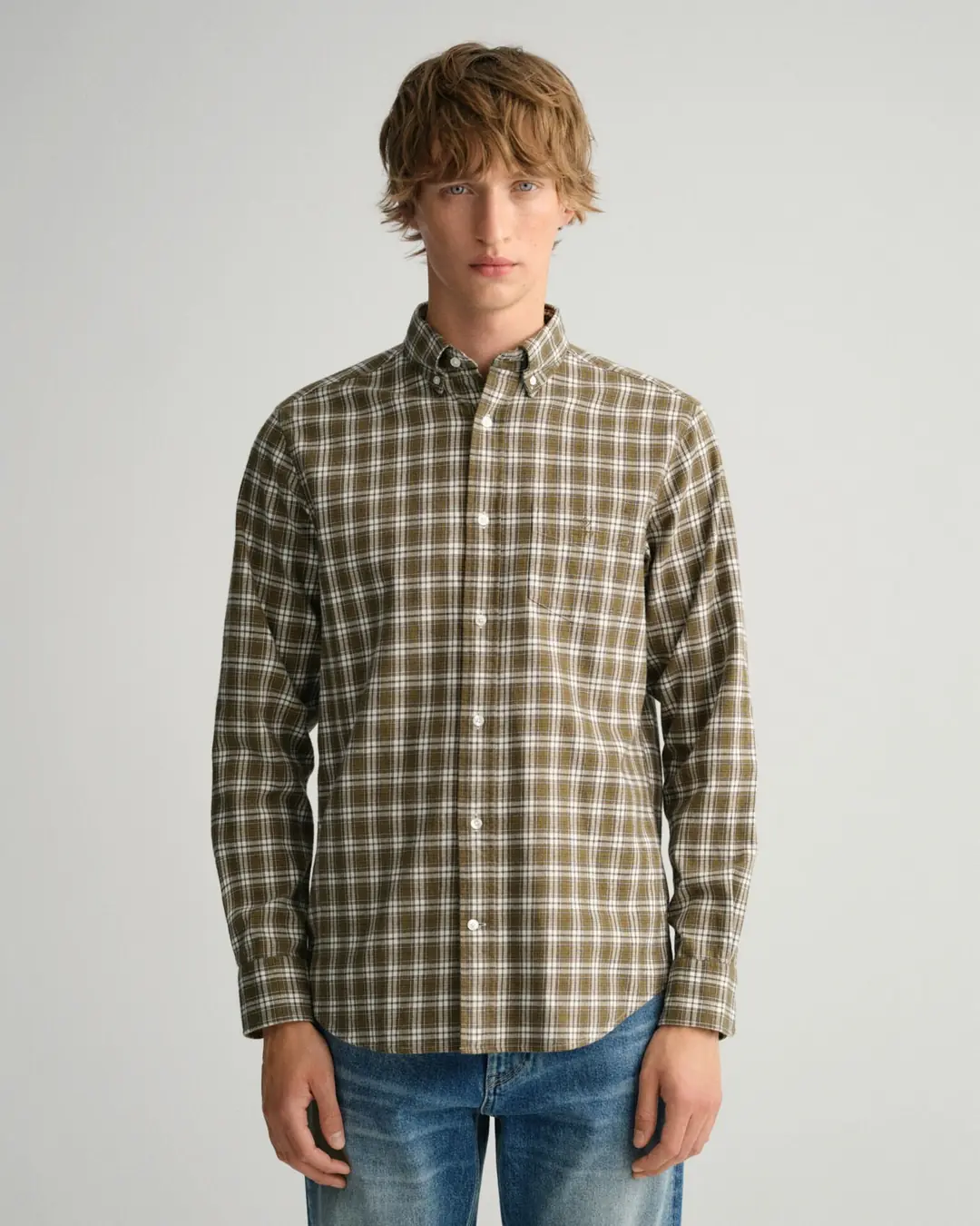 Gant Regular Checked Flanel Shirt Grn M