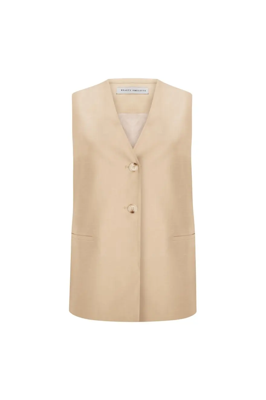 Linen V Waistcoat