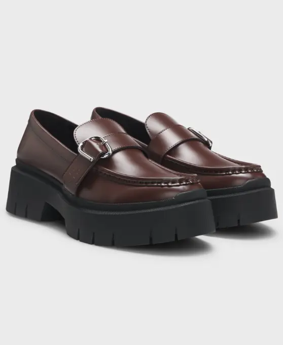 Hugo Red Coffee Brown Leather Loafer 10274047