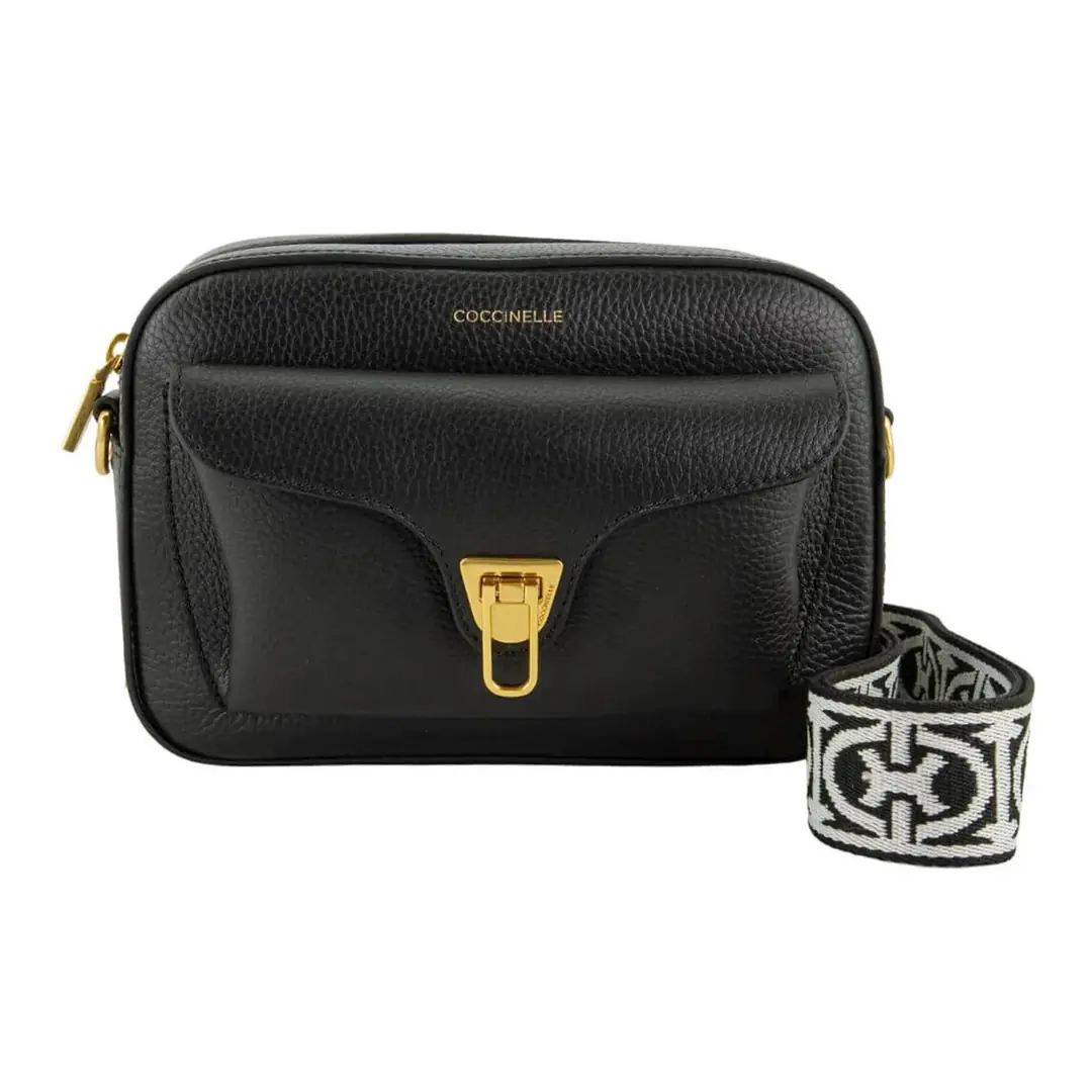 Beat Soft Ribb Black Leather Shoulder Bag 15 02 01 0011