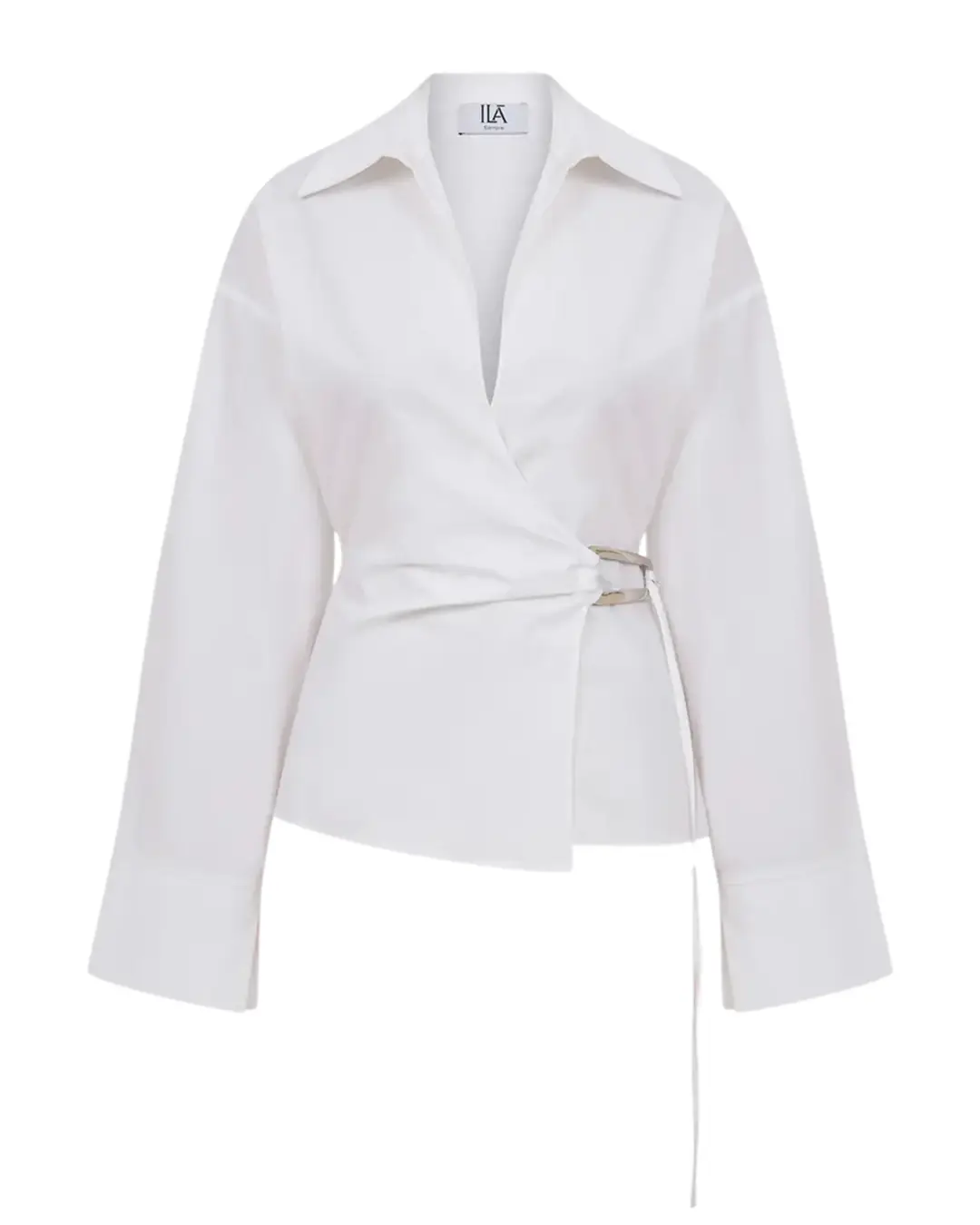 Lee-Draped Poplin Shirt With Accessory Detail