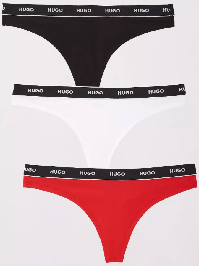 Hugo Red Triplet Thong Strings 50545680