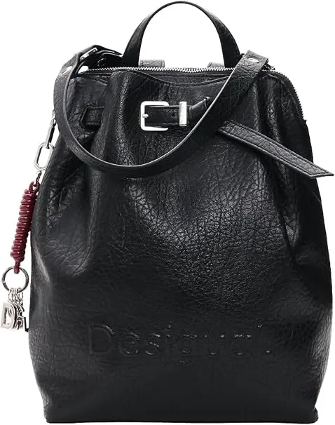 Half Logo Luena Medium Black Backpack