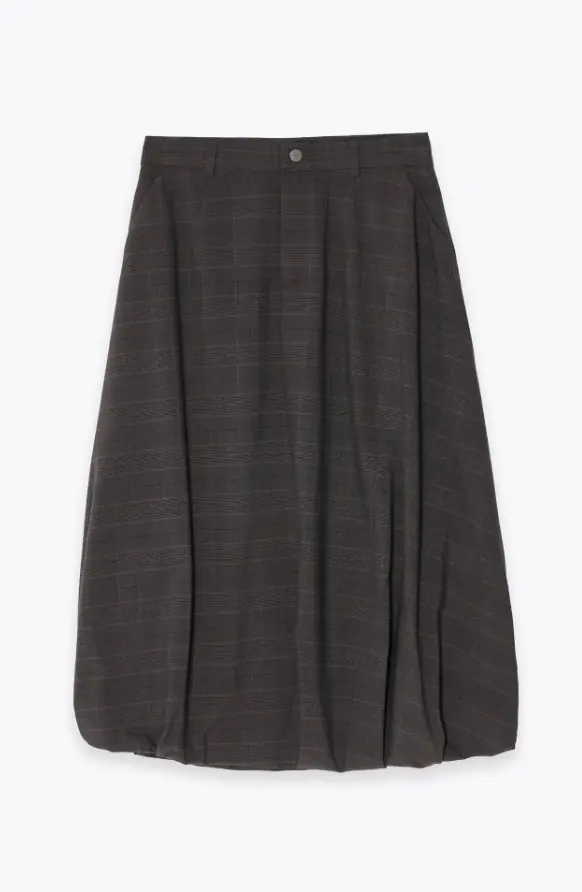 Les Benjamins Checked Skirt 005 Kadın Etek Dark Brown