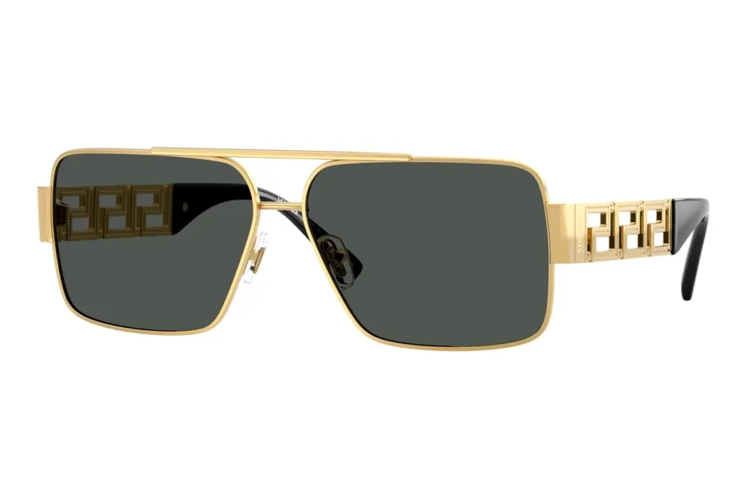 Metal Gold Dark Gray Sunglasses 0VE2290