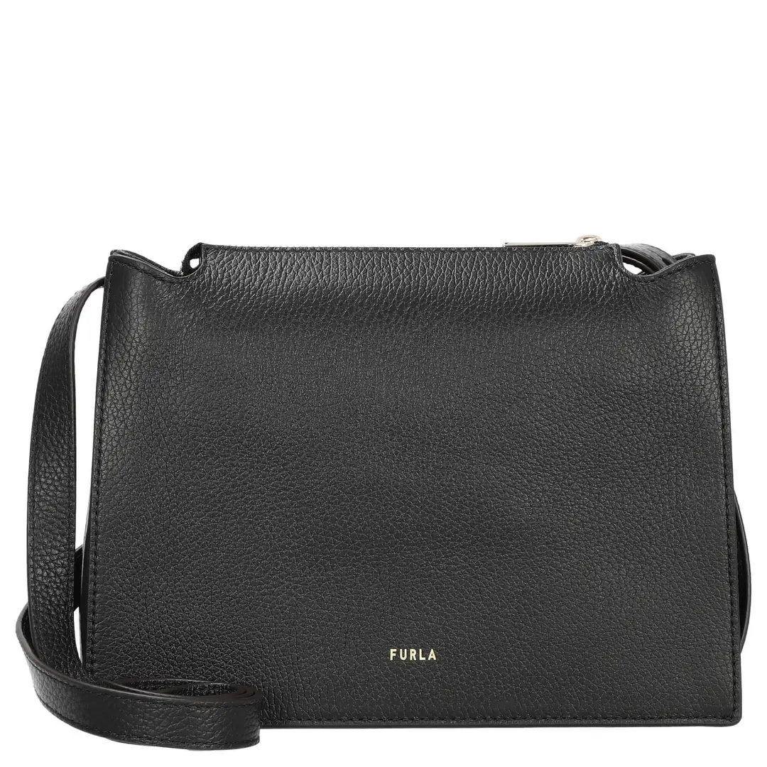 Nuvola Small Black Leather Crossbody Bag WB01275