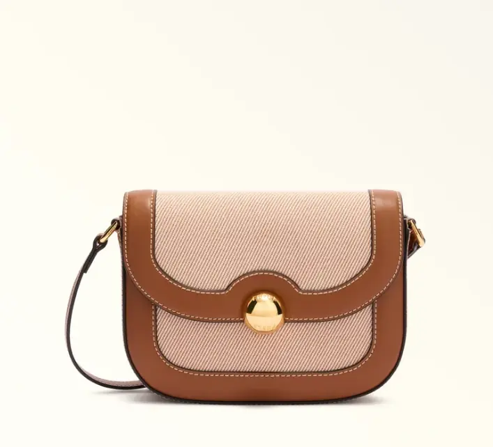 Moonlight Small Brown Leather Crossbody Round WB01887