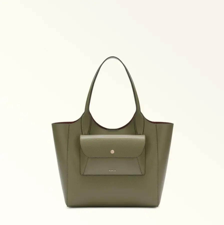 Lea Medium Green Leather Tote Bag WB01941