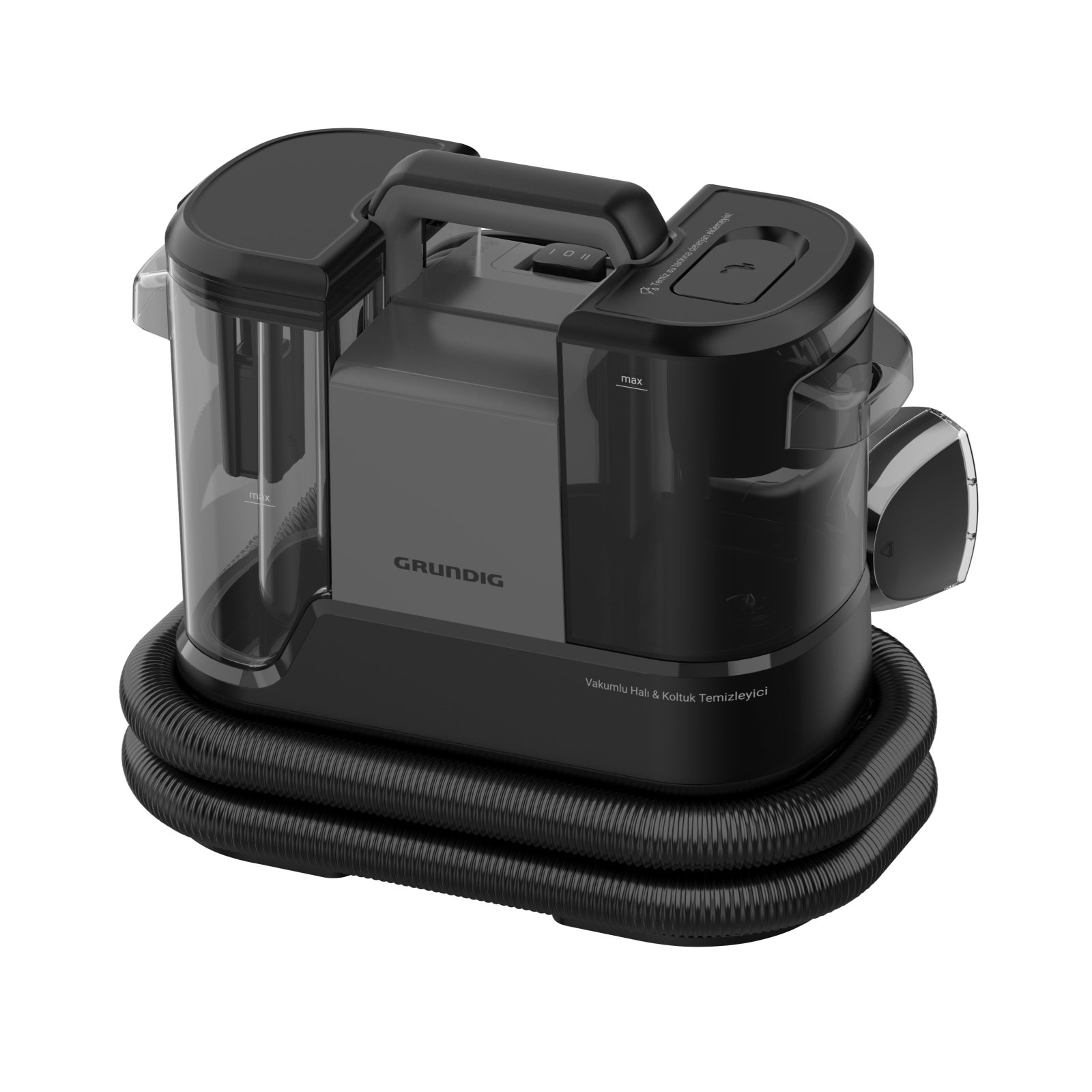SVC 1585 Grundig Vakumlu Halı & Koltuk Temizleyici (Ayakkabı ve Cam/Fayans Temizleme Aparatlı) Siyah