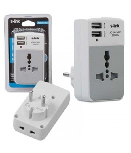 S-link SLX-05A Universal 2A Çevirici Priz Adaptör
