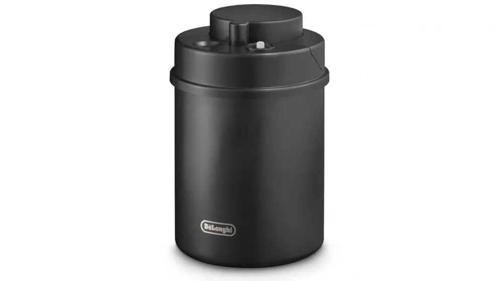 Delonghi - Vakumlu Kahve Kavanozu - 500 gr kapasiteli (Siyah çelik gövde) (Coffee Canister)