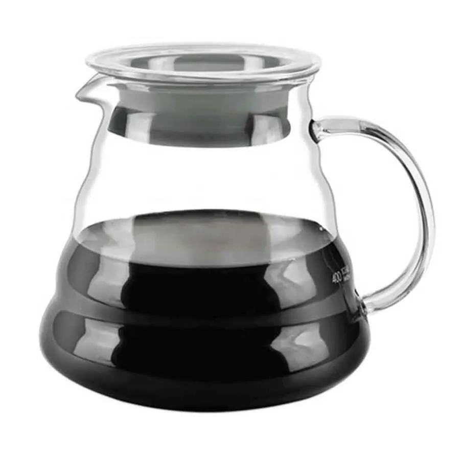 Cam Kahve Sürahisi 600 ml. V60 ile kullanıma uygun. Pratik Ölçü göstergeli