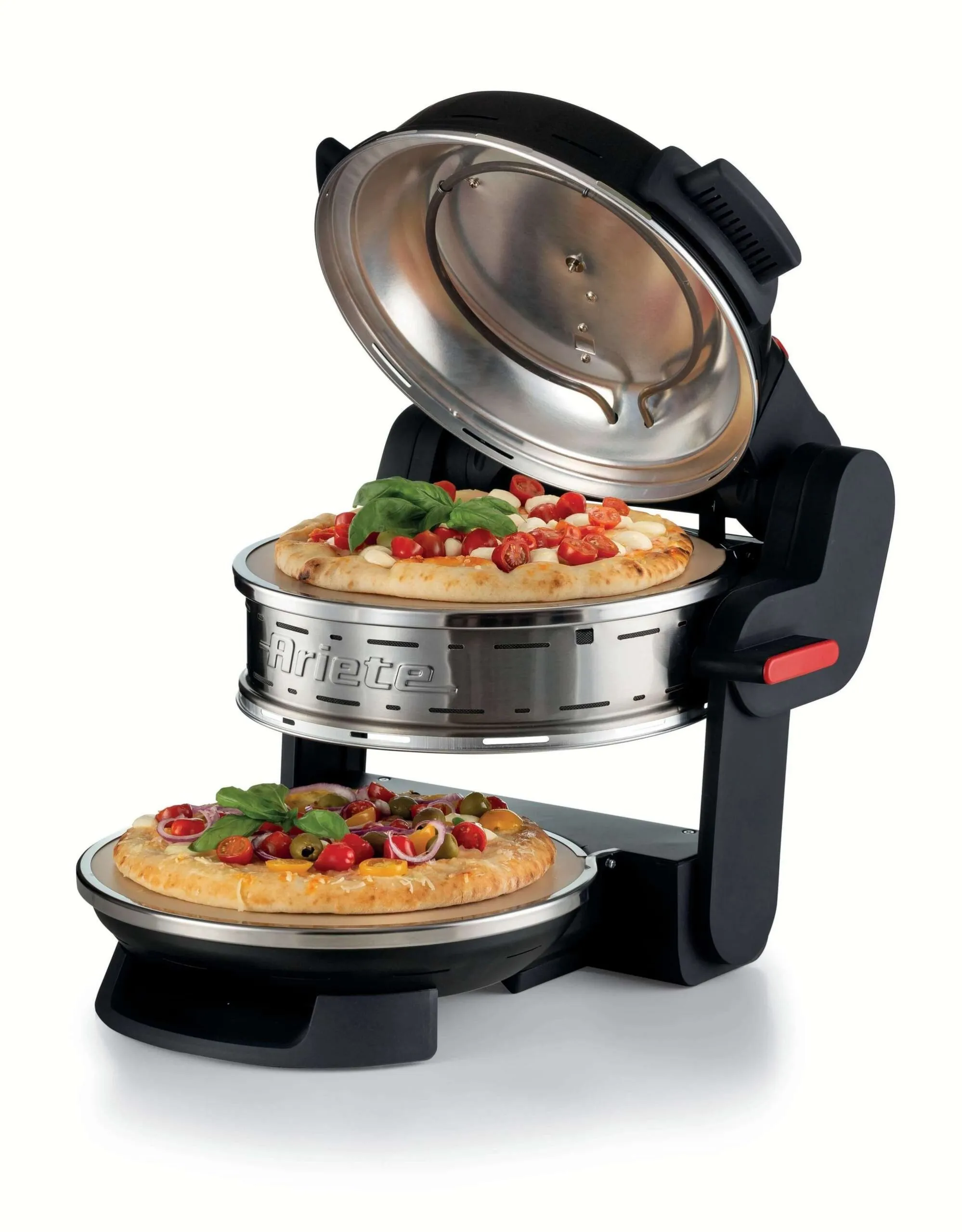 Ariete Doppio İkili Pizza fırını. 400 Derece. Pratik ve güçlü. Özel pizza taşlı. (Siyah)